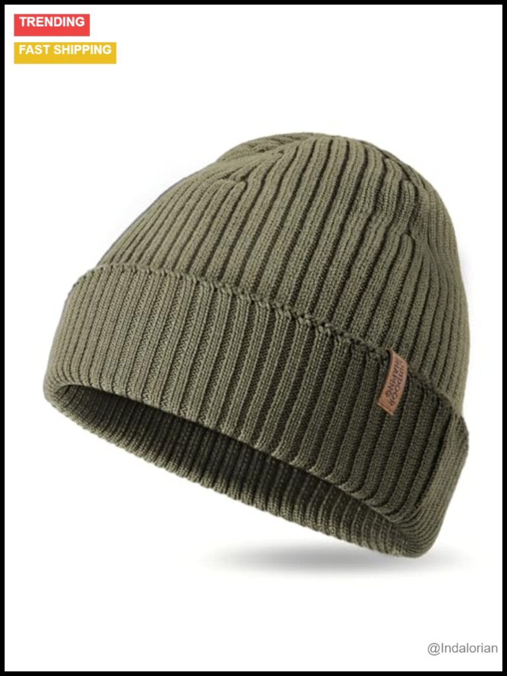 Merino Wool Beanie Unisex Cuffed Knit Winter Hat One Size